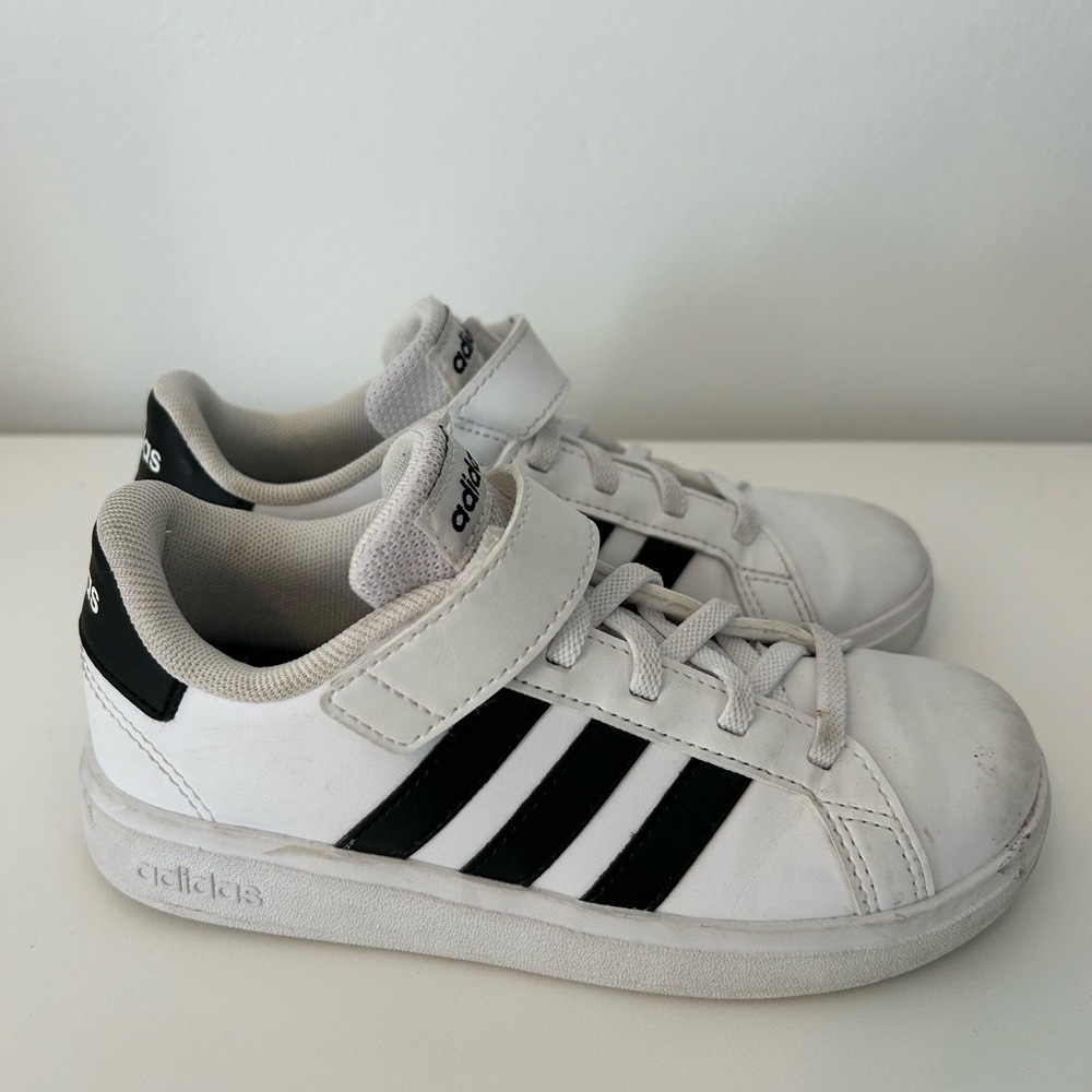 Adidas White and Black Superstar Sneakers with Shell Toe